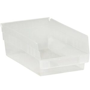 plastic shelf bins, 11 5/8" x 8 3/8" x 4", clear, 20/case