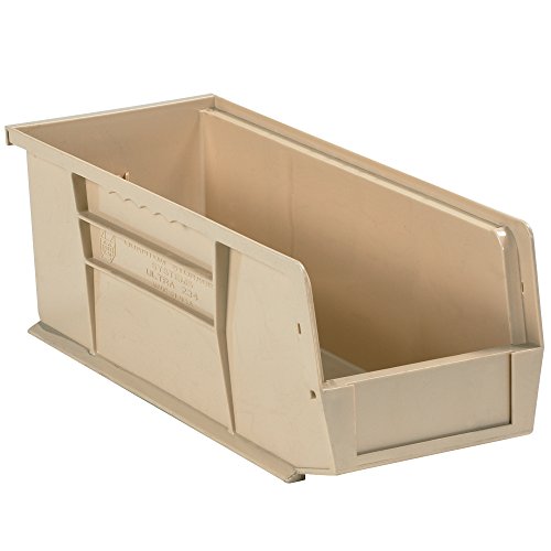 Great Box Supply Plastic Stack & Hang Bin Boxes, 14 3/4" x 5 1/2" x 5", Ivory, 12/Case