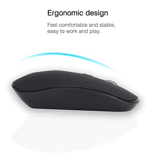 Full Size Large Print 2.4g Wireless Keyboard and Mouse with Oversized Print for Kids Visually Impaired Low Vision Individuals (Black)