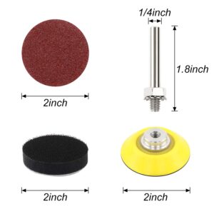 HongWay 300pcs 2 Inches Sanding Discs Pad Kit for Drill Sanding Grinder Rotary Tools with Backer Plate Shank and Soft Foam Buffering Pad, Sandpapers Includes 60-3000 Grit