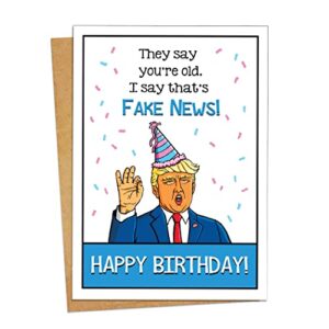 trump fake news birthday card | funny birthday cards | trump supporter gift | a7 size - 5x7 greeting cards