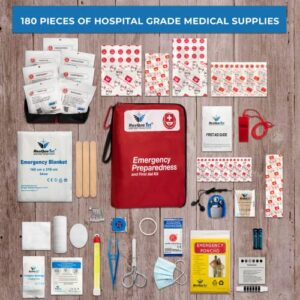 First Aid Kit for Home and First Aid Kit for Car - Travel First Aid Kit and Camping Gear - Travel Size Hiking First Aid Kit and First Aid Bag - Emergency Preparedness Items and First Aid Kit Survival