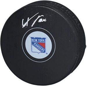 adam fox new york rangers autographed hockey puck - autographed nhl pucks