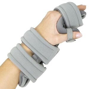 vive resting hand splint (left) - night immobilizer wrist finger brace - thumb stabilizer wrap - for arthritis, tendonitis, carpal tunnel pain - functional support for sprains fractures (small)