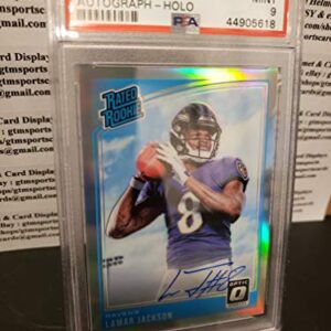 2018 Donruss Optic HOLO AUTOGRAPH PSA 9 MINT Lamar Jackson Graded SP /99 Panini Prizm Rookie Football Card RC Baltimore Ravens MINT Auto