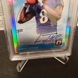 2018 Donruss Optic HOLO AUTOGRAPH PSA 9 MINT Lamar Jackson Graded SP /99 Panini Prizm Rookie Football Card RC Baltimore Ravens MINT Auto