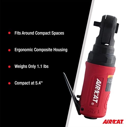 AIRCAT Pneumatic Tools 807-25: Mini Palm Ratchet 300 RPM, 35 ft-lbs Maximum Torque - 1/4-Inch