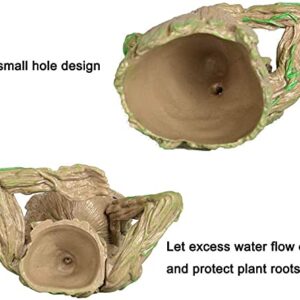 Nuokexin Baby Groot Flower Pot, Treeman Heart-Shaped Groot Succulent Planter Cute Green Plants Flower Pot with Hole Pen Holder Best Christmas Gifts