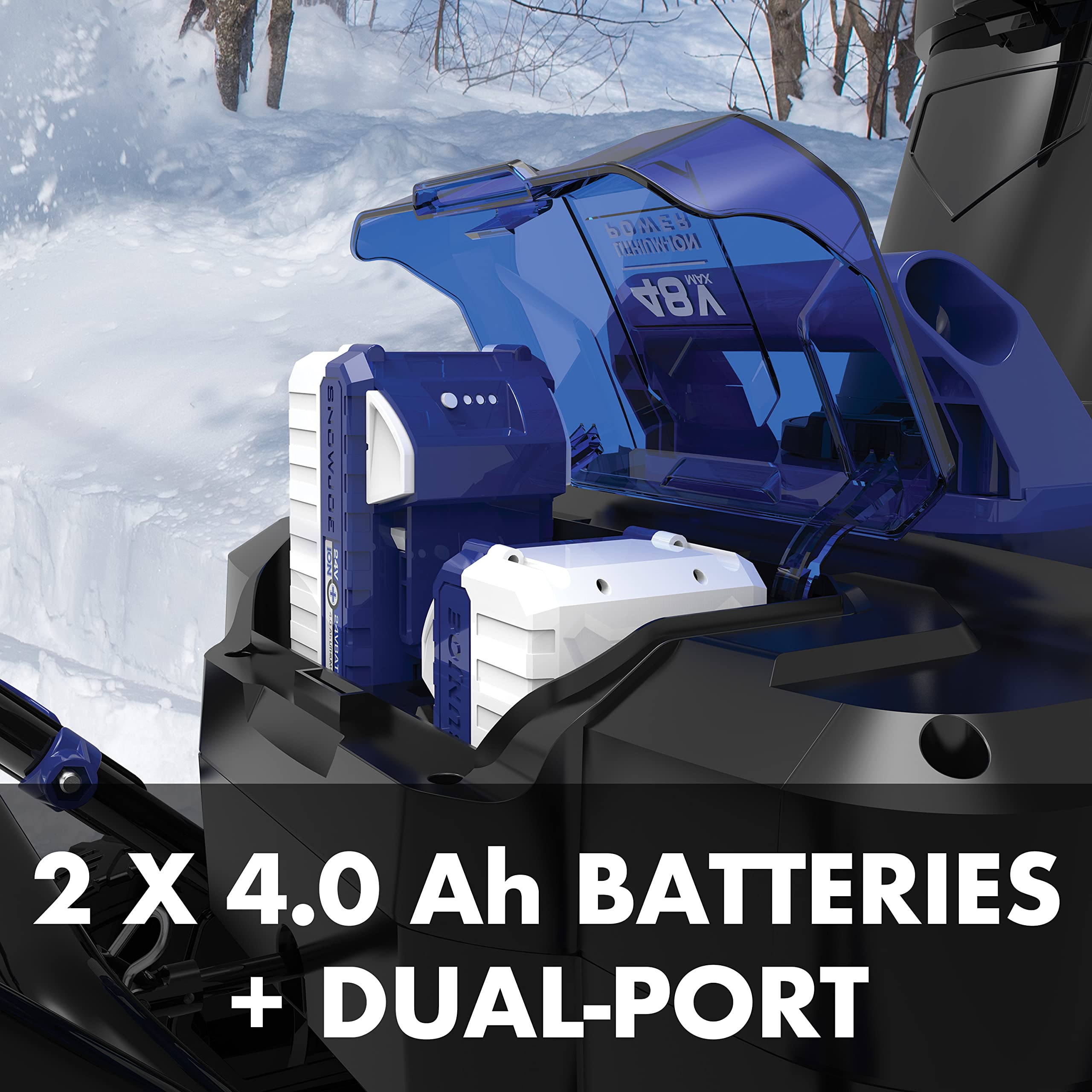 Snow Joe 24V-X2-20SB 20-Inch 48 Cordless Snow Blower, Kit (w/2 x 24-Volt 4.0-Ah Batteries and Charger)