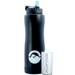 epic vostok | vacuum insulated water bottle with filter | usa made filter | dishwasher safe | stainless steel | bpa free water bottle | removes 99.9% tap water contaminants | coldest | simple | modern