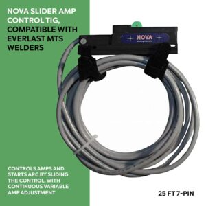 NOVA Slider Amp Control TIG, Compatible with Everlast MTS Welders, 7-pin male plug, 25ft