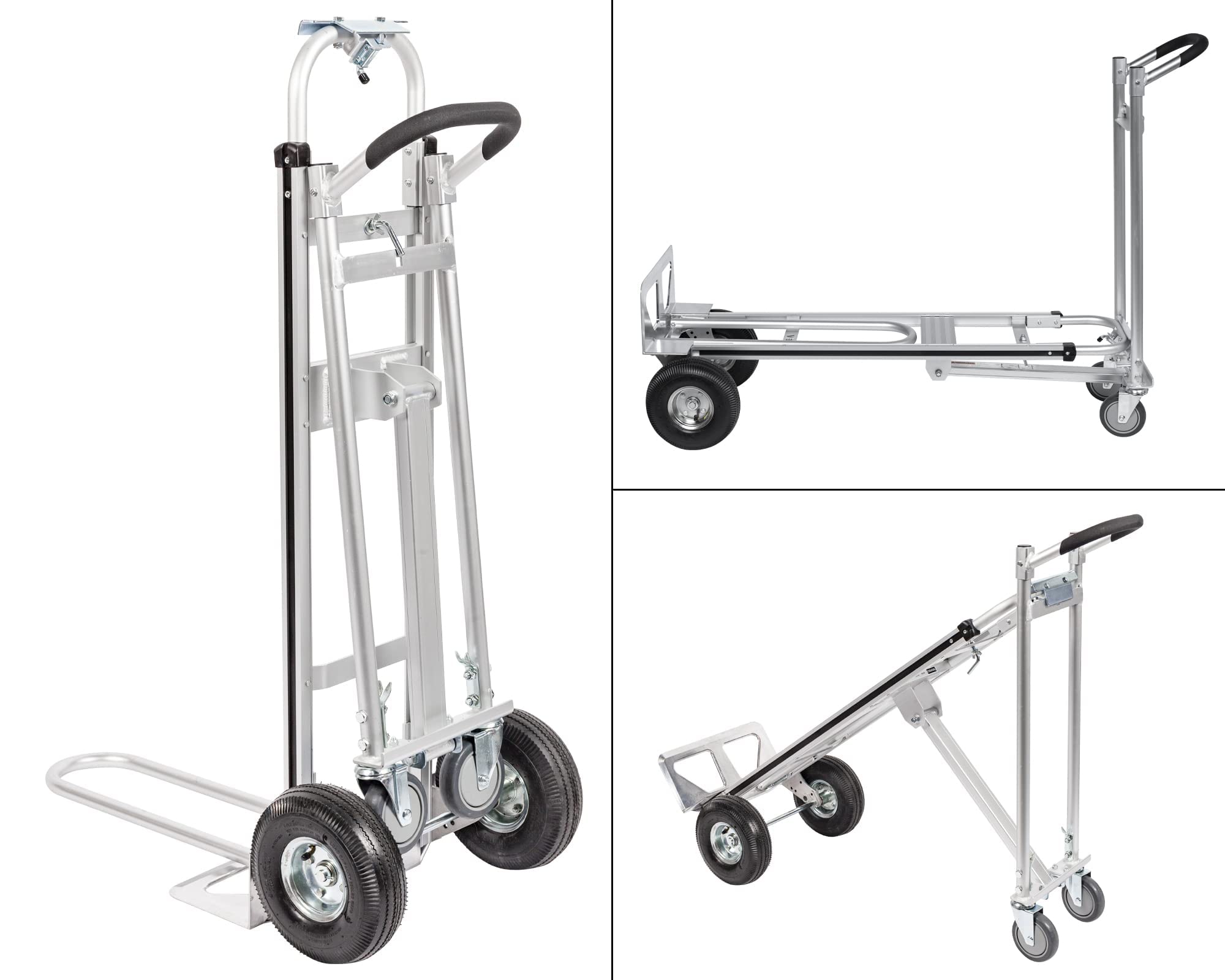 Vergo Industrial AS7A2 Aluminum Convertible Hand Truck Dolly Cart with Loop Handle 700 lbs Capacity (3 Positions, 53" High)
