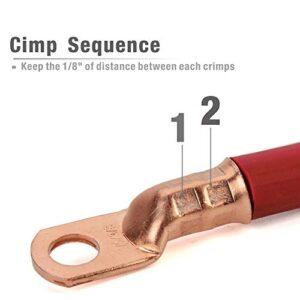iCrimp Battery Cable Lug Terminal Crimping Tool, for 1/0, 2/0, 3/0, 4/0 Gauge, Battery Cable End, Heavy Duty Lug, Copper Wire Lug Crimper