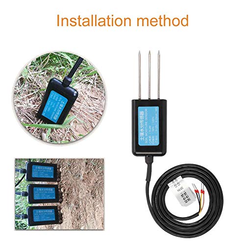 Single Soil Moisture Sensor,Jadpes Soil Moisture Sensor Humidity Temperature Electrical Conductivity Tester Meter RS485 Output