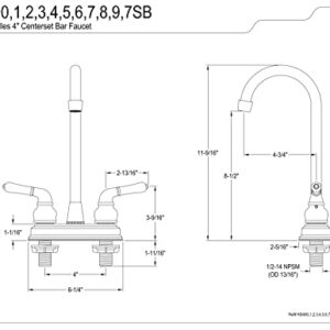 Kingston Brass KB496 Magellan Bar Faucet, Antique Copper, 2.75 x 2.75 x 2.13