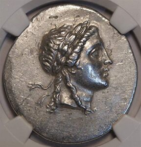 gr aeolis, myrina, 2nd century bc ancient greek antique silver coin ar tetradrachm about uncirculated ngc