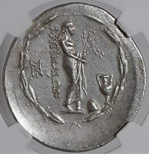 GR AEOLIS, MYRINA, 2nd Century BC Ancient Greek Antique Silver Coin AR Tetradrachm About Uncirculated NGC