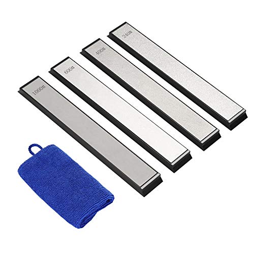 Diamond Sharpening Plate Set 4 PCS Grit 240/400/600/1000 Knife Sharpener Stone,Knife Sharpening Stone for Kitchen Knife Sharpener Professional Sharpening System-stone