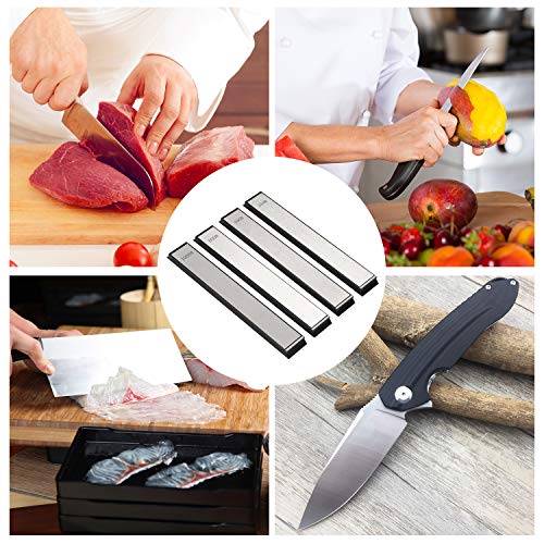 Diamond Sharpening Plate Set 4 PCS Grit 240/400/600/1000 Knife Sharpener Stone,Knife Sharpening Stone for Kitchen Knife Sharpener Professional Sharpening System-stone