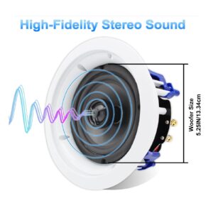 Herdio 5.25 Inch 300 Watts Ceiling Speakers Passive Wired, Premium Spring Loaded in Wall Speaker, for Home Theater Living Room Office(2 Speakers)