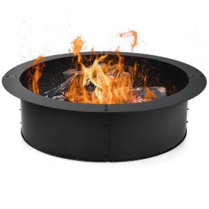 giantex fire ring heavy duty thick solid steel fire pit liner 36-inch outer/30-inch inner diameter, diy fire pit rim above or in-ground for outdoor, patio, backyard