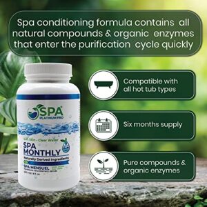 Spa Platinum Pro Natural Hot Tub Treatment - Hot Tub Water Treatment - Easy to Use Spa Water Treatment - Natural Spa Hot Tub Treatment - Six Months Supply Hot Tub Treatment