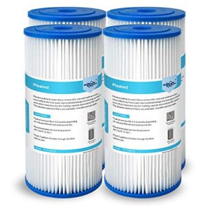 membrane solutions 50 micron pleated water filter home 10"x4.5" whole house heavy duty sediment replacement cartridge compatible with ecp10-1,ecp20-bb,r50-bbsa,fxhsc,cb1-sed10-bb (4 pack)