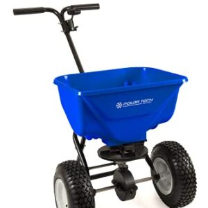 EarthWay Polar Tech 65 LB (29 KG) Professional Ice Melt Broadcast Walk Behind Spreader with 13" Pneumatic Tires, Adjustable Handle, and Solid Linkage Control