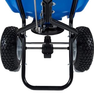 EarthWay Polar Tech 65 LB (29 KG) Professional Ice Melt Broadcast Walk Behind Spreader with 13" Pneumatic Tires, Adjustable Handle, and Solid Linkage Control