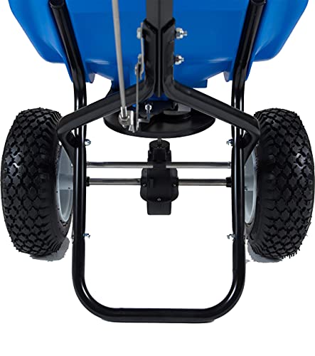 EarthWay Polar Tech 65 LB (29 KG) Professional Ice Melt Broadcast Walk Behind Spreader with 13" Pneumatic Tires, Adjustable Handle, and Solid Linkage Control