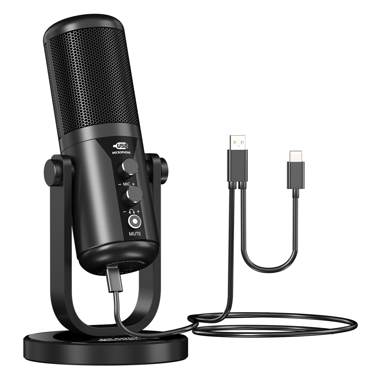 Aokeo USB Microphone, Condenser Podcast Microphone for Computer. Suitable for Recording, Gaming, Desktop, Windows, Mac, YouTube, Streaming, Discord