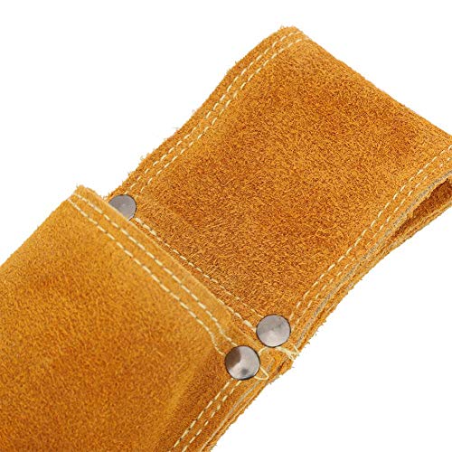 Welding Rod Holder, Wearable Thickened Cowhide Anti-Scald Welder Hardware Tool Waist Bag 6 x 25 x 32cm / 2.4 x 9.8 x 12.6in