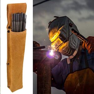 Welding Rod Holder, Wearable Thickened Cowhide Anti-Scald Welder Hardware Tool Waist Bag 6 x 25 x 32cm / 2.4 x 9.8 x 12.6in