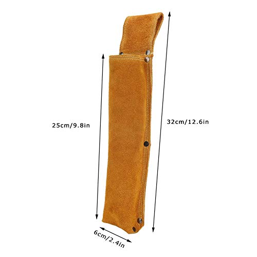 Welding Rod Holder, Wearable Thickened Cowhide Anti-Scald Welder Hardware Tool Waist Bag 6 x 25 x 32cm / 2.4 x 9.8 x 12.6in