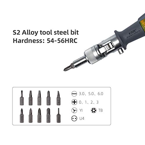 Ratcheting Screwdriver, KER Multi-tool Nut Screw Driver 10 in 1 Magnetic Head, S2 Steel, Industrial Strength , Ratchet Professional Adjustable Repair Tool