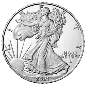 2021 S American Silver Eagle Type 2 Eagle Landing Reverse 1 Ounce Coin in OGP with CoA Dollar Proof US Mint