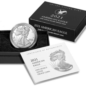 2021 S American Silver Eagle Type 2 Eagle Landing Reverse 1 Ounce Coin in OGP with CoA Dollar Proof US Mint