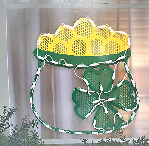 MUDHEN Impact Innovations St. Patrick's Day Lighted Window Decoration Pot of Gold