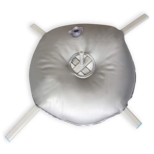 Anley Foldable Ground Base with Water Bag - Fits Flutter Feather Banner Flag Pole with a 0.65" Inner Diameter - Stainless Steel Stand with Round Weight Bag for Outdoor Business - Base Only