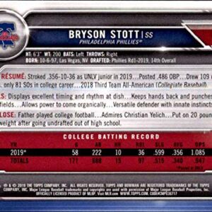 2019 Bowman Draft Baseball #BD-79 Bryson Stott Philadelphia Phillies Official MLB Trading Card produced by Topps