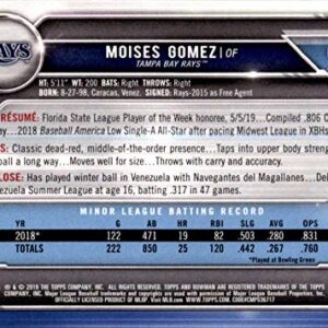 2019 Bowman Draft Baseball #BD-143 Moises Gomez Tampa Bay Rays Official MLB Trading Card produced by Topps