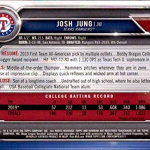 2019 Bowman Draft Baseball #BD-7 Josh Jung Texas Rangers Official MLB Trading Card produced by Topps