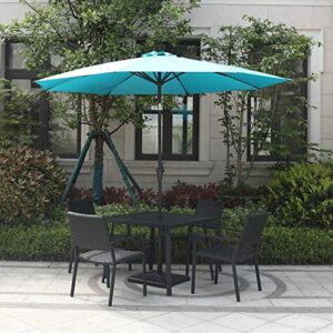 C-Hopetree Outdoor Dining Chair for Outside Patio Table, Metal Frame, Black All Weather Wicker