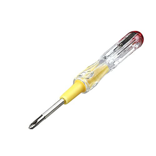 Fielect Tester Screwdriver, Voltage Tester Pen 100-500V Circuit Tester Pen Contact Voltage Detecter Pen Dual Head Slot Screwdriver Detector, 1pcs