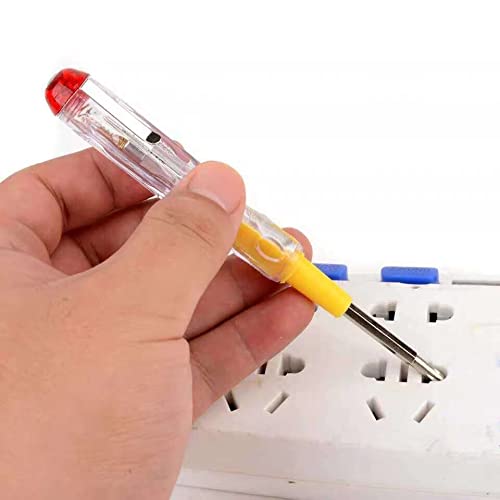 Fielect Tester Screwdriver, Voltage Tester Pen 100-500V Circuit Tester Pen Contact Voltage Detecter Pen Dual Head Slot Screwdriver Detector, 1pcs