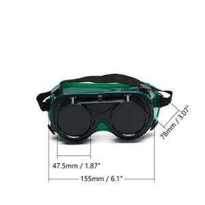 Othmro Flip Up Front Welding Goggles Safety Glasses Eye Protection Welder Goggles with Welders Glass Protective Glasses for Welding Soldering Torching Brazing Metal Cutting