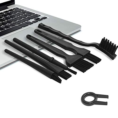 Plastic Handle Anti Static Brushes,Sonku Portable Nylon Cleaning Brushes and Tweezers Keyboard Puller Wooden Brush Wiping Cloth Computer Keyboard Cleaning Brush Kit(Set of 16)