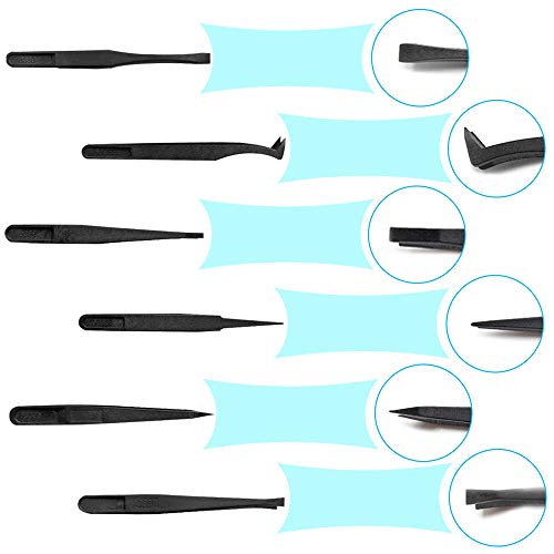 Plastic Handle Anti Static Brushes,Sonku Portable Nylon Cleaning Brushes and Tweezers Keyboard Puller Wooden Brush Wiping Cloth Computer Keyboard Cleaning Brush Kit(Set of 16)