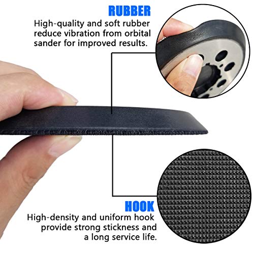 5 Inch 8 Hole Aluminum Alloy Replacement Sanding Pad for Dewalt DWE6423/6423K, DWE6421/6421K, DWE6421-B2, DWE6421-B3, DWE6421-BR, DCW210B Hook and Loop Sander Backing Pad - 1 Pack