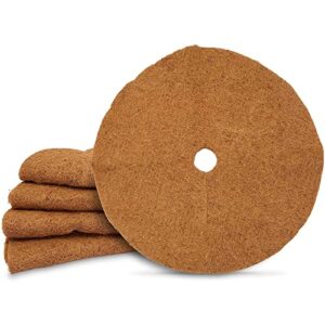 Coco Coir Mulch Disks for Plants (24 in, 4 Pack)